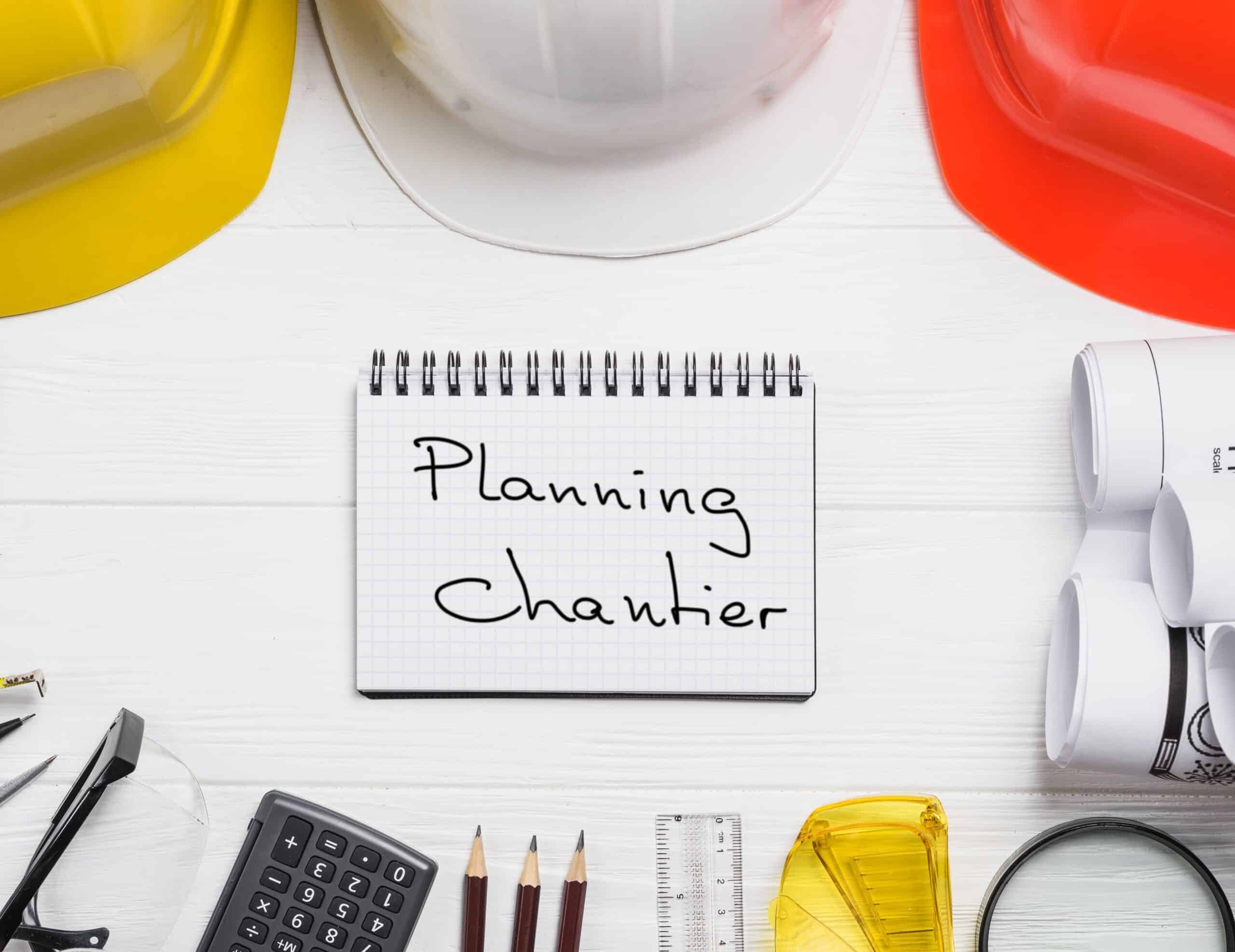 bloc planning Image planning chantier